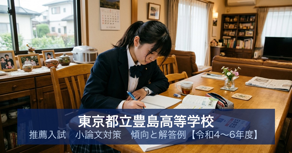 東京都立豊島高等学校 推薦入試 小論文対策｜傾向と解答例【令和4〜6年度】