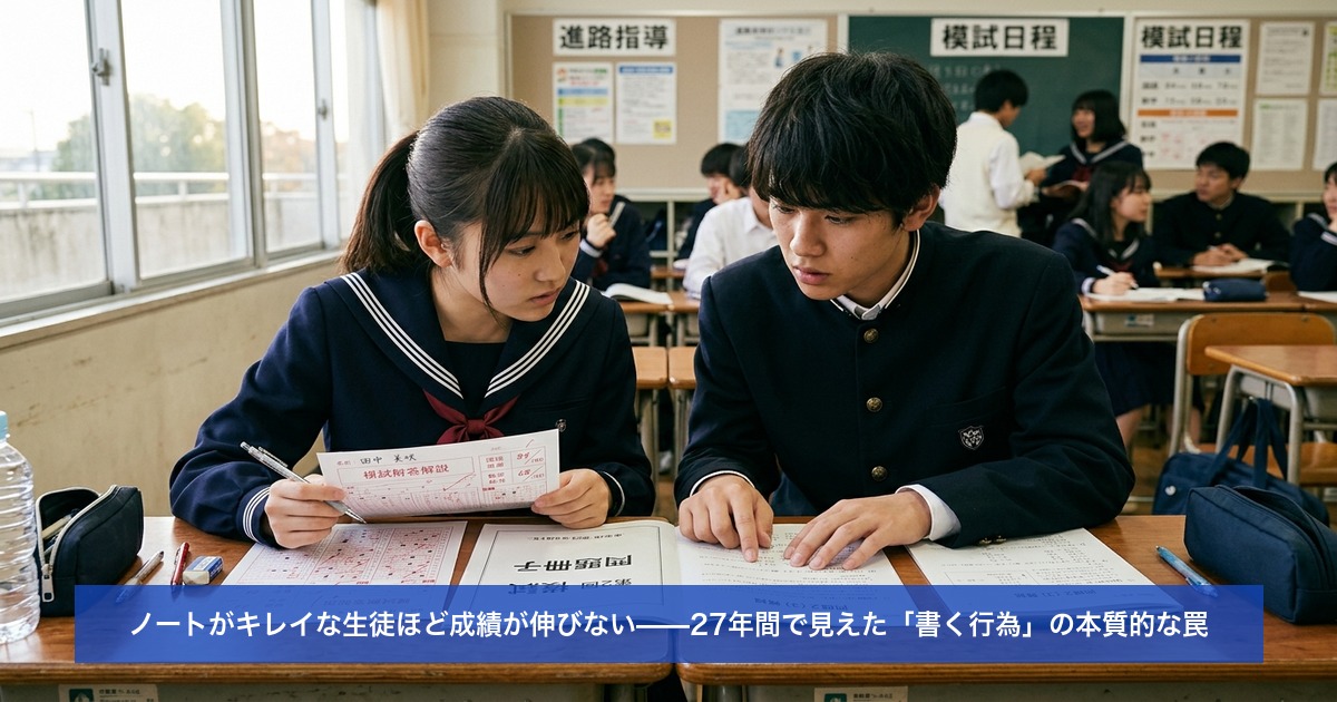 ノートがキレイな生徒ほど成績が伸びない——27年間で見えた「書く行為」の本質的な罠