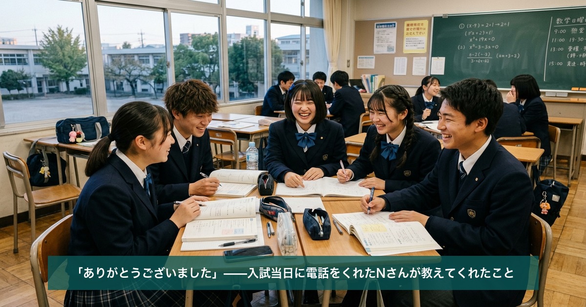 「ありがとうございました」——入試当日に電話をくれたNさんが教えてくれたこと