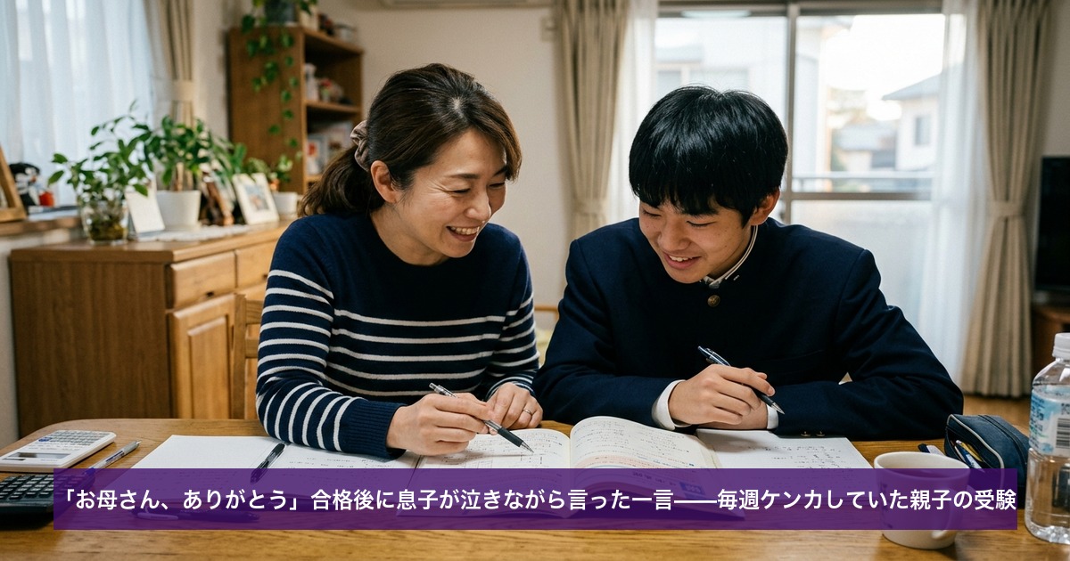 「お母さん、ありがとう」合格後に息子が泣きながら言った一言——毎週ケンカしていた親子の受験