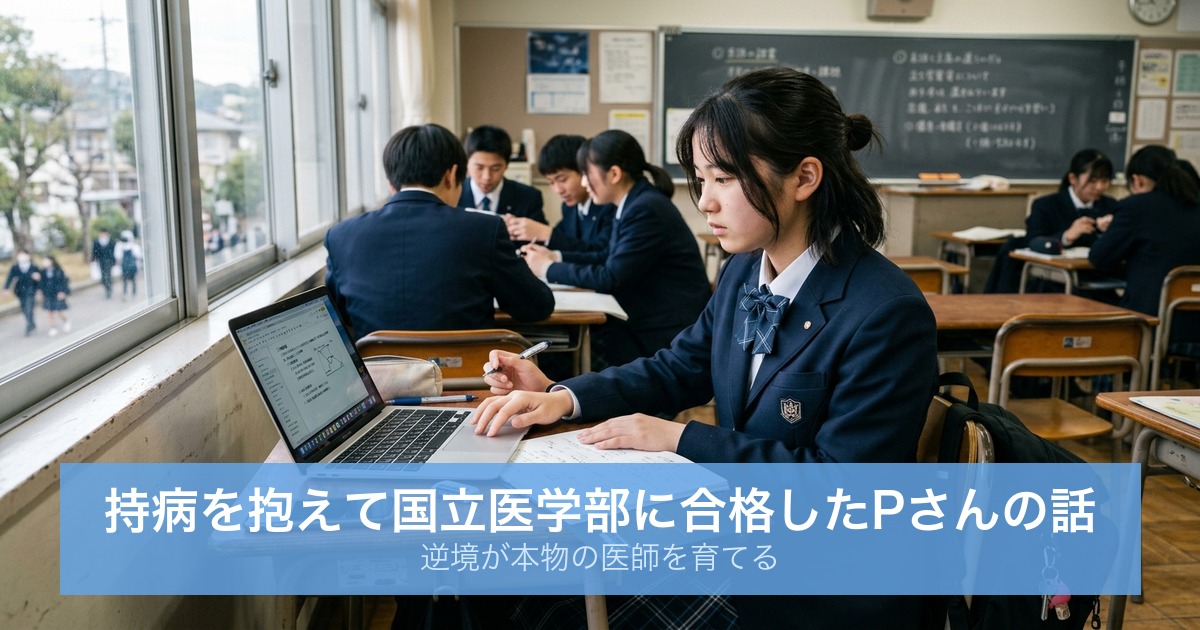 持病を抱えて国立医学部に合格したPさんの話｜逆境が本物の医師を育てる